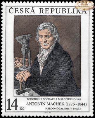 Чехия. 1995. Портрет скульптора Дж. Мальнского. 1818. А. Махек [1775-1844] (Почтовая марка. MNH OG)