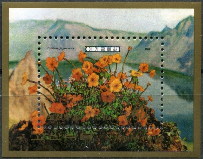 КНДР. 1989. Альпийские цветы (Почтовый блок. MNH OG)