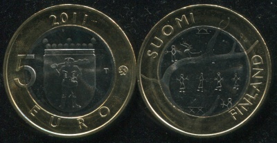Финляндия. 5 евро. 2011 (Unc. Биметалл) Провинция Лапландия