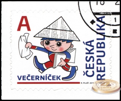 Чехия. 2015. 50 лет Телепередаче „Večerníček“ (Почтовая марка. CTO Гашеная)