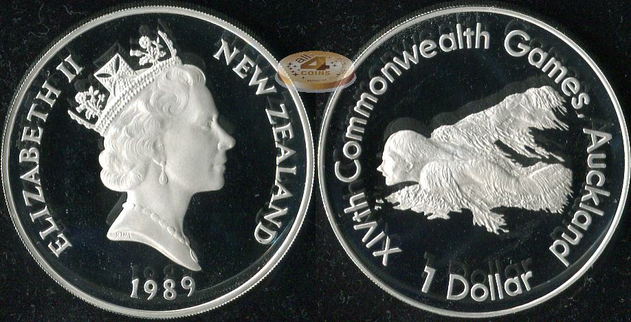Новая Зеландия. 1 доллар. 1989 (Proof. Серебро)