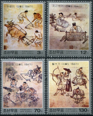 КНДР. 2007. Корейские знаменитые картины (Серия. MNH OG)