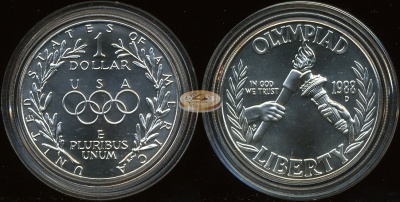 США. 1 доллар. 1988.D (Unc. Серебро)