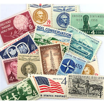 США. Набор памятных марок. 1959 (15 шт., Негашенные)
