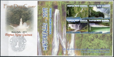 Папуа Новая Гвинея. 2011. Водопады (Конверт Первого Дня. Mint)
