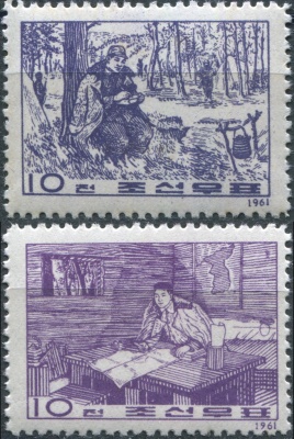 КНДР. 1961. Революционное искусство (Серия Почтовых марок. MNH OG)