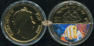 Фиджи. 1 доллар. 2009 (Unc. Эмаль)
