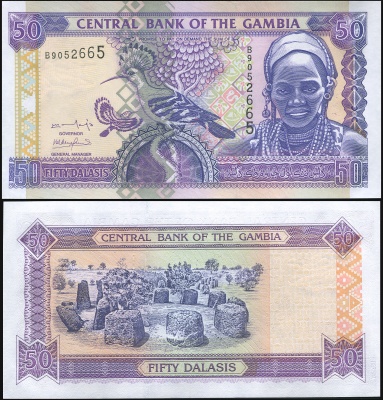 Гамбия. Банкнота 50 даласи. ND (2001). Unc. Бумага. Кат# P.23a
