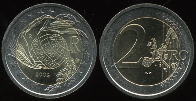 Италия. 2 евро. 2004 (Unc. Биметалл) Мировая продовольтвенная программа
