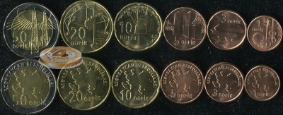 Азербайджан. Набор №2 (6 монет. 1 биметалл) 2006