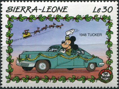 Сьерра-Леоне. 1989. Автомобиль Tucker (1948) (Почтовая марка. MNH OG)