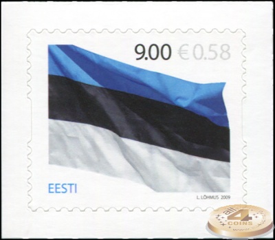 Эстония. 2009. 125 лет государственному флагу Эстонии (Почтовая марка. MNH OG)