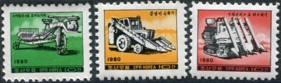 КНДР. 1980. Сельскохозяйственные машины (Серия Почтовых марок. MNH OG)
