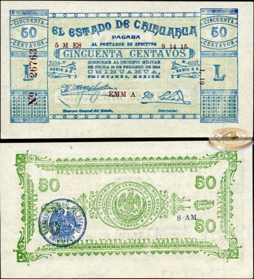 Мексика. 50 центаво (Unc) 1915