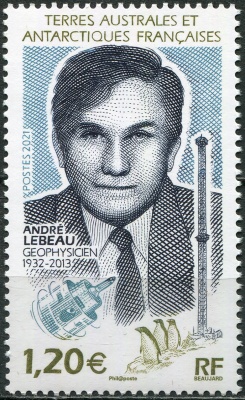 ФЮАТ. 2021. Андре Лебо (1932-2013), геофизик (Почтовая марка. MNH OG)