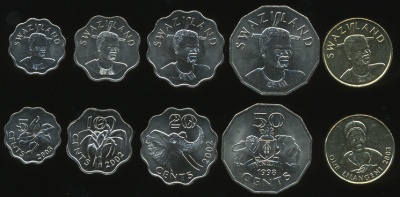 Свазиленд. Набор №1 (5 монет) 2003-08