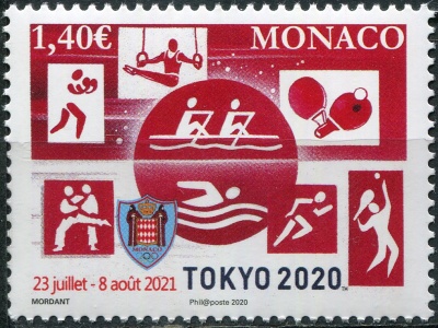 Монако. 2020. Летние Олимпийские игры - Токио, Япония (Почтовая марка. MNH OG)