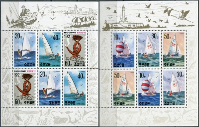 КНДР. 1992. RICCIONE '92. Парусный спорт (Серия Почтовых блоков. MNH OG)