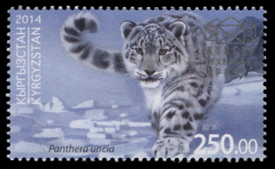 Кыргызстан. 2014. Снежный барс (ирбис) (Почтовая марка. MNH OG)