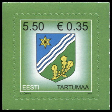 Эстония. 2007. Гербы городов Эстонии. Тартумаа (Почтовая марка. MNH OG)