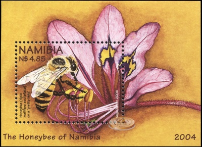 Намибия. 2004. Пчелы Намибии (Блок. MNH OG)