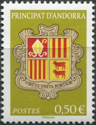 Андорра Французская. 2023. Герб Андорры (Почтовая марка. MNH OG)