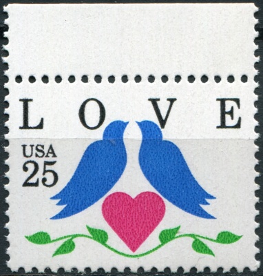 США. 1990. Любовь и Счастье (Почтовая марка. MNH OG)