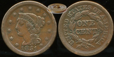 США. 1 цент. 1851 (VF)