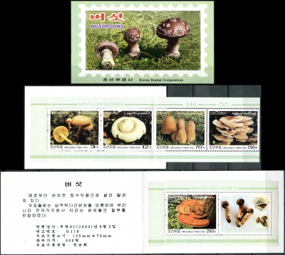 КНДР. 2003. Грибы (Марочный буклет. MNH OG)