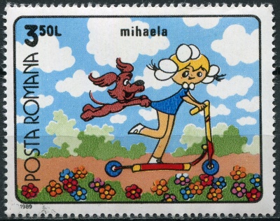 Румыния. 1989. Мультфильм "Михаэла" (Почтовая марка. CTO Гашеная)