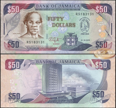 Ямайка. 50 долларов (Unc) 2010