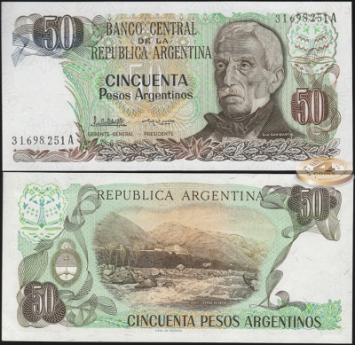 Аргентина. 50 песо аргентино (Unc) 1983-85
