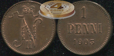 Финляндия (Российская). 1 пенни. 1903 (Unc)