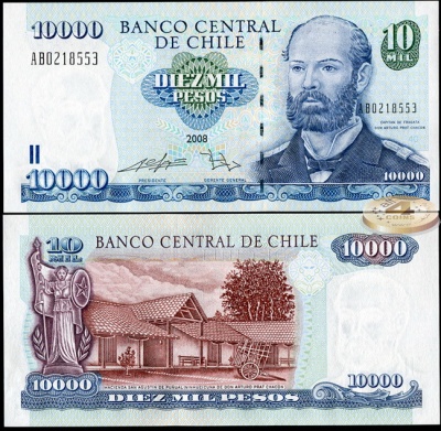 Чили. 10000 песо (Unc) 2008