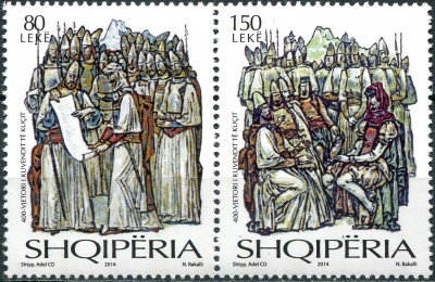 Албания. 2014. 400-летие Ассамблеи Кучи (Сцепка. MNH OG)