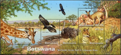 Ботсвана. 2003. Фауна реки Лимпопо (Блок. MNH OG)