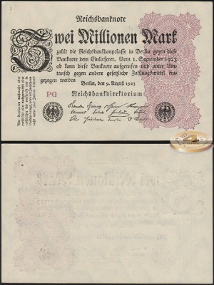 Германия [Веймарская респ.]. 2 000 000 марок (Unc) 1923