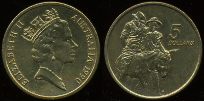 Австралия. 5 долларов. 1990 (Unc)