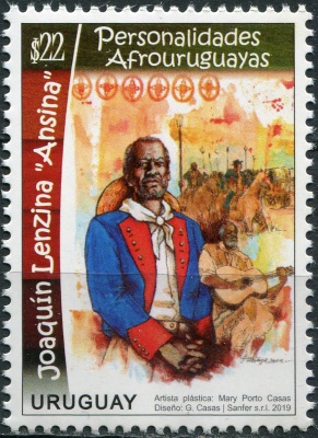 Уругвай. 2019. Хоакин Лензина "Ансина", военачальник (Почтовая марка. MNH OG)