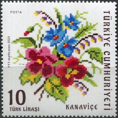 Турция. 2023. Вышивка крестиком (Почтовая марка. MNH OG)
