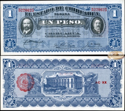 Мексика. 1 песо (Unc) 1915