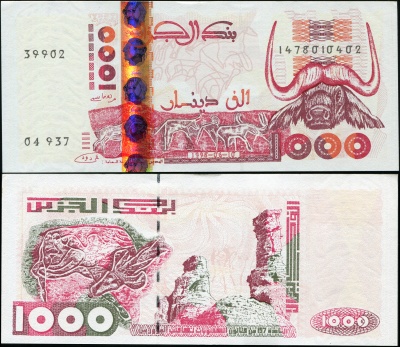 Алжир. Банкнота 1000 динаров. 06.10.1998. Unc. Бумага. Кат.# P.142c