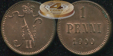 Финляндия (Российская). 1 пенни. 1900 (Unc)