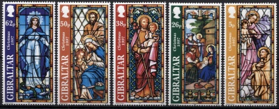 Гибралтар. 1997. Рождество 1997. Витражи (Серия. MNH OG)