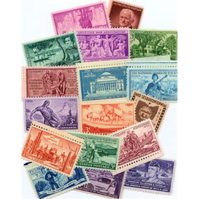 США. Набор памятных марок. 1953-54 (17 шт., Негашенные)