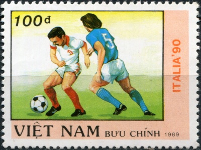 Вьетнам. 1989. Чемпионат мира по футболу 1990 года, Италия (Почтовая марка. MNH OG)