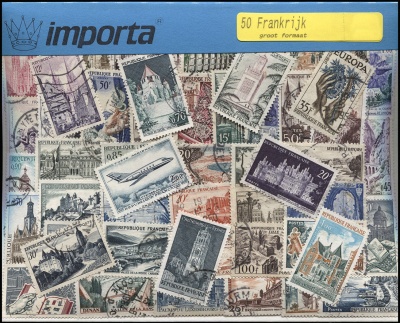 Франция. Набор почтовых марок большого формата (50 шт. Ассорти)
