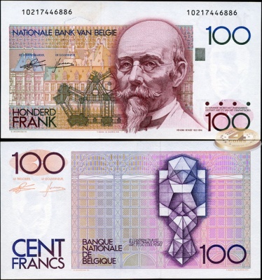 Бельгия. 100 франков (Unc) 1986-89