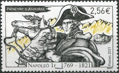 Андорра Французская. 2021. 200-летие со дня смерти Наполеона Бонапарта (Почтовая марка. MNH OG)