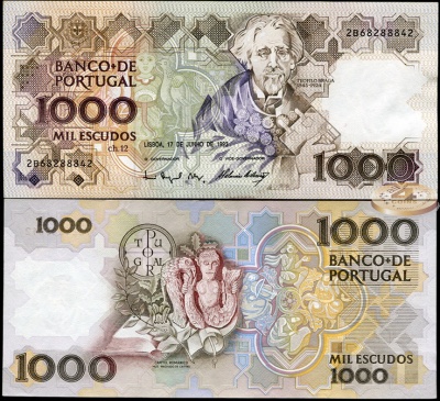 Португалия. 1000 эскудо (Unc) 1993